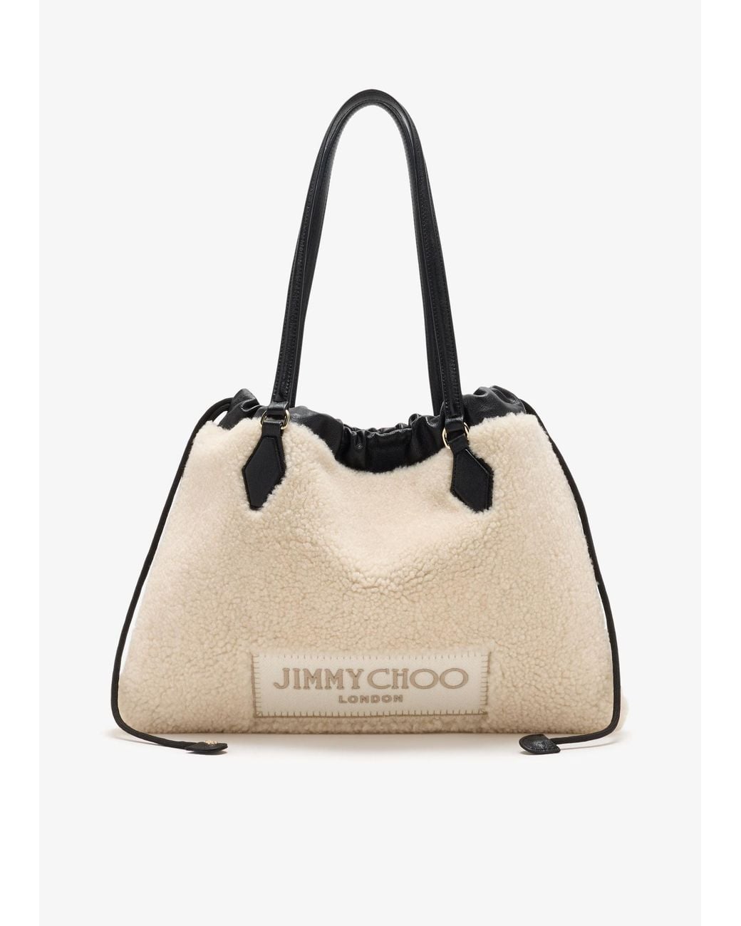 Jimmy Choo Natural Drawstring Medium Tote Bag