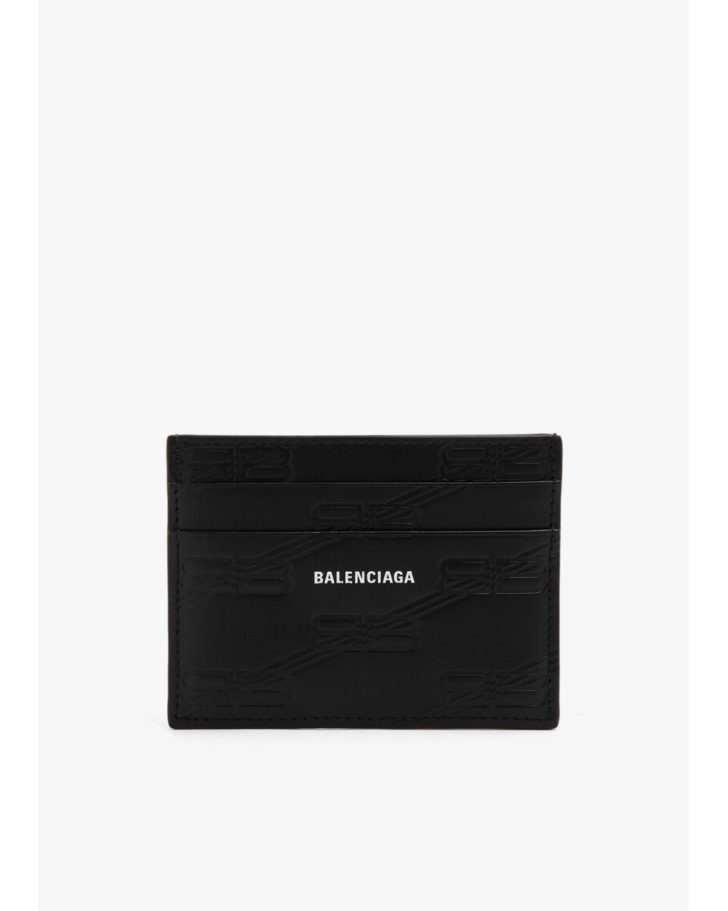 Balenciaga Black Embossed Monogram Card Case for men