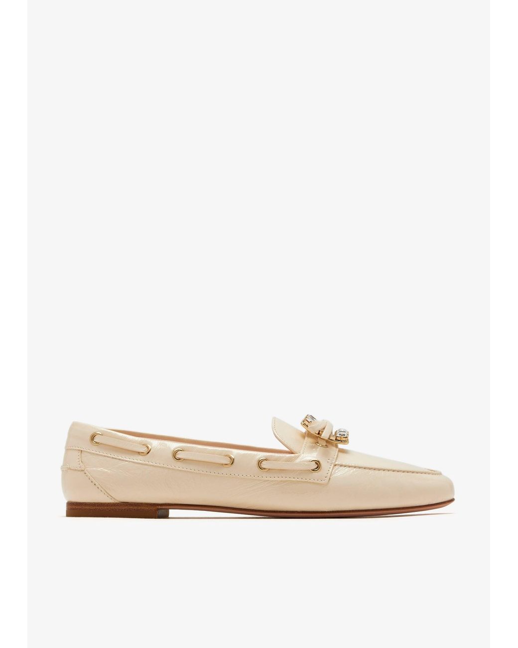 Roger Vivier Très Vivier Boat Loafers in Natural | Lyst