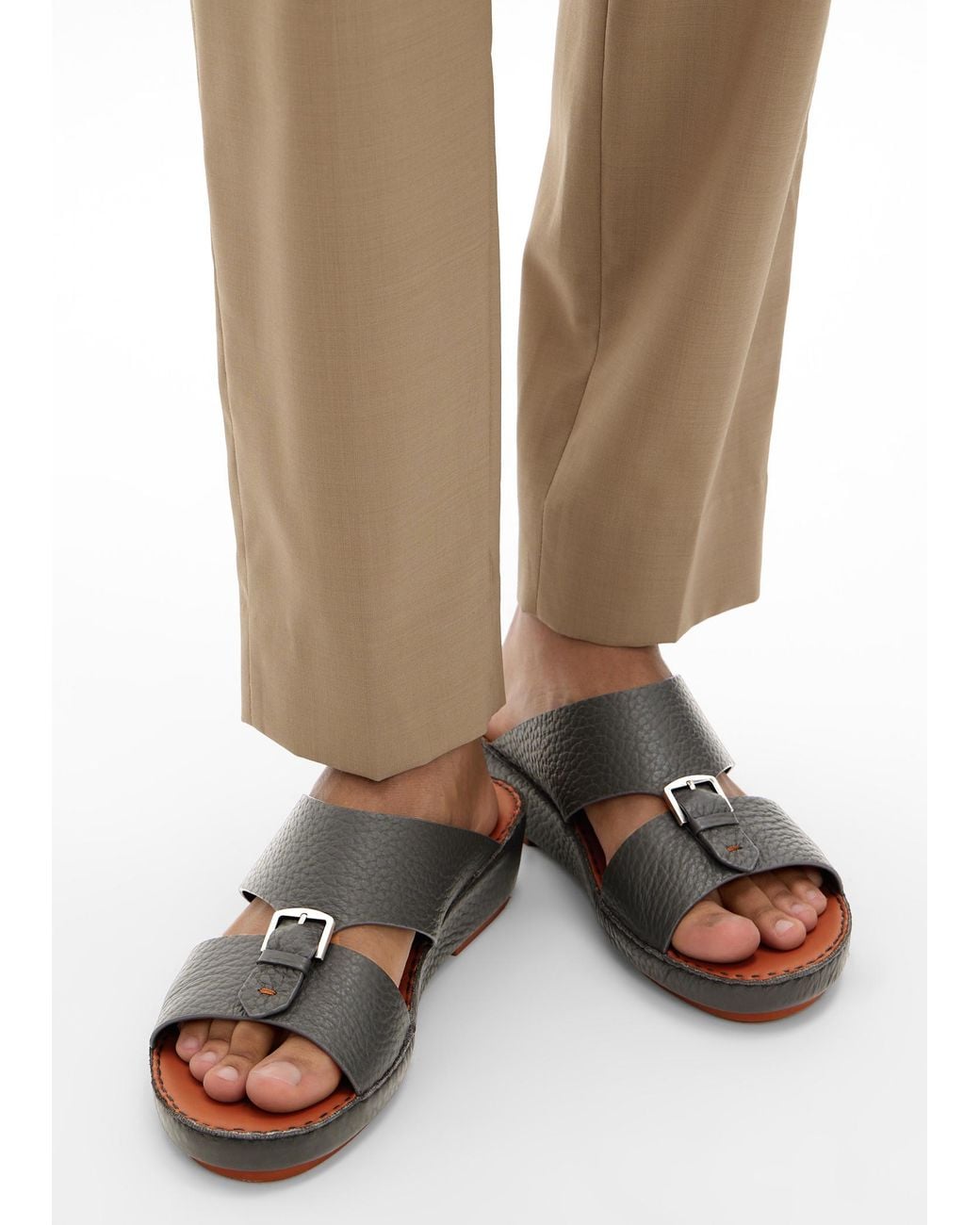 Seventy Six White Ado Sandals for men