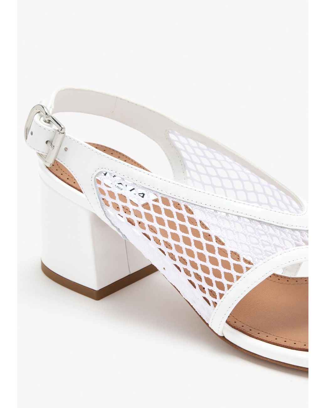 Alaïa White Fishnet Thong Sandals