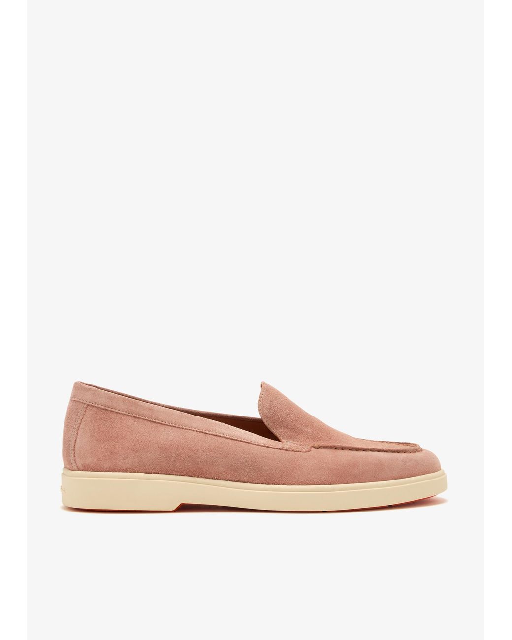Santoni Pink Suede Loafers