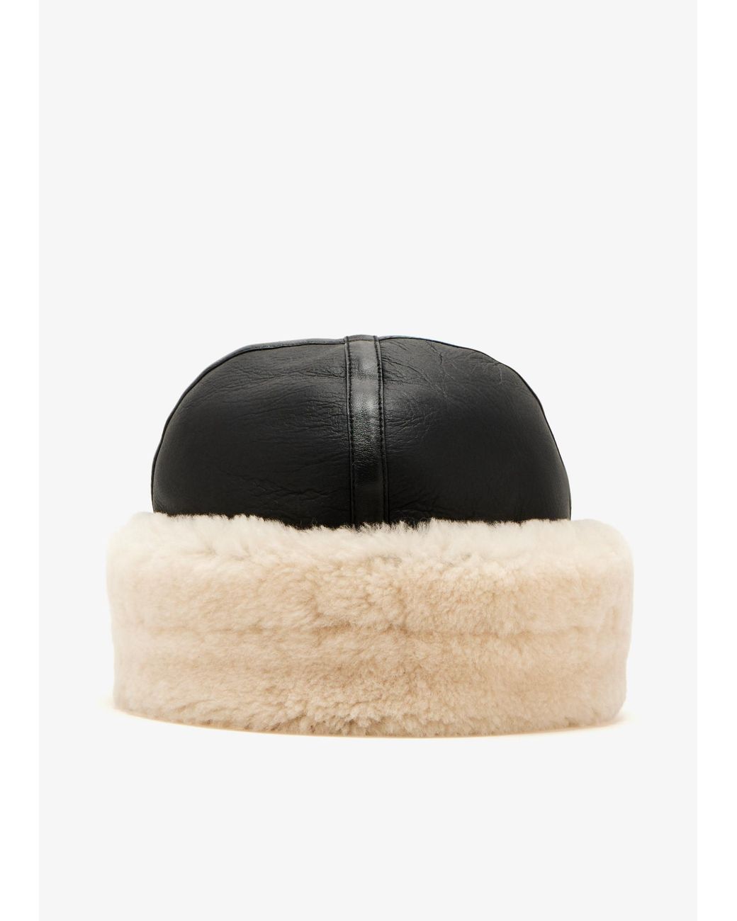 Totême Black Shearling Winter Hat