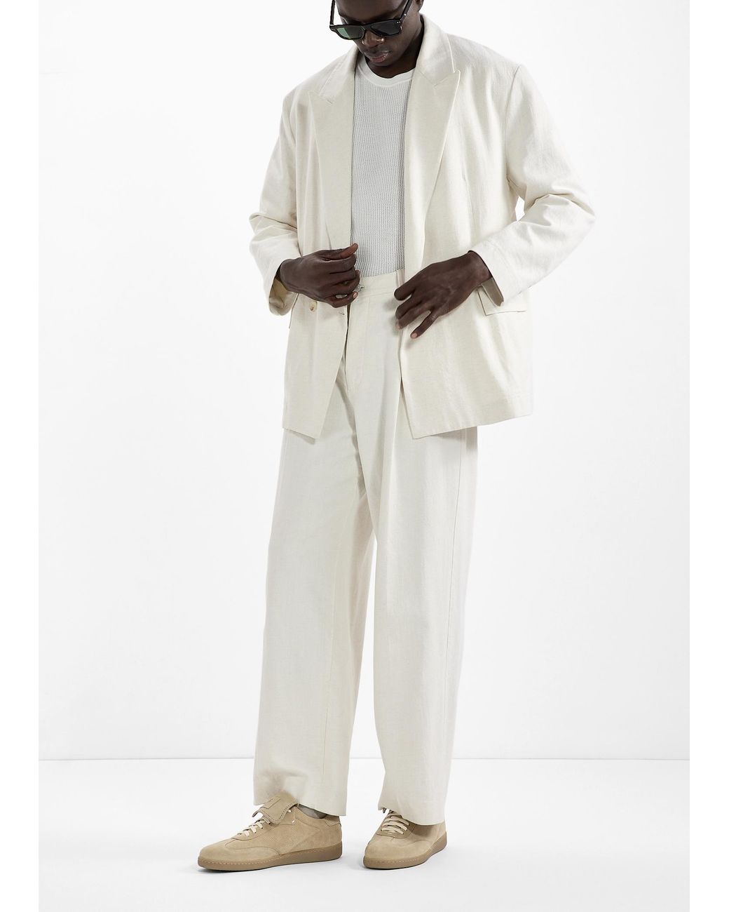 Eleventy White Suede Sneakers for men