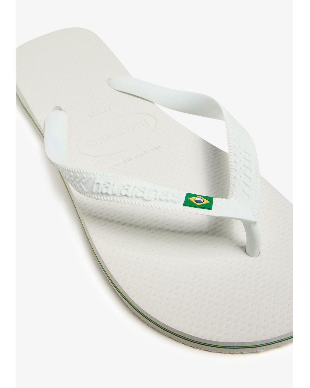 Havaianas White Rubber Flip Flops for men