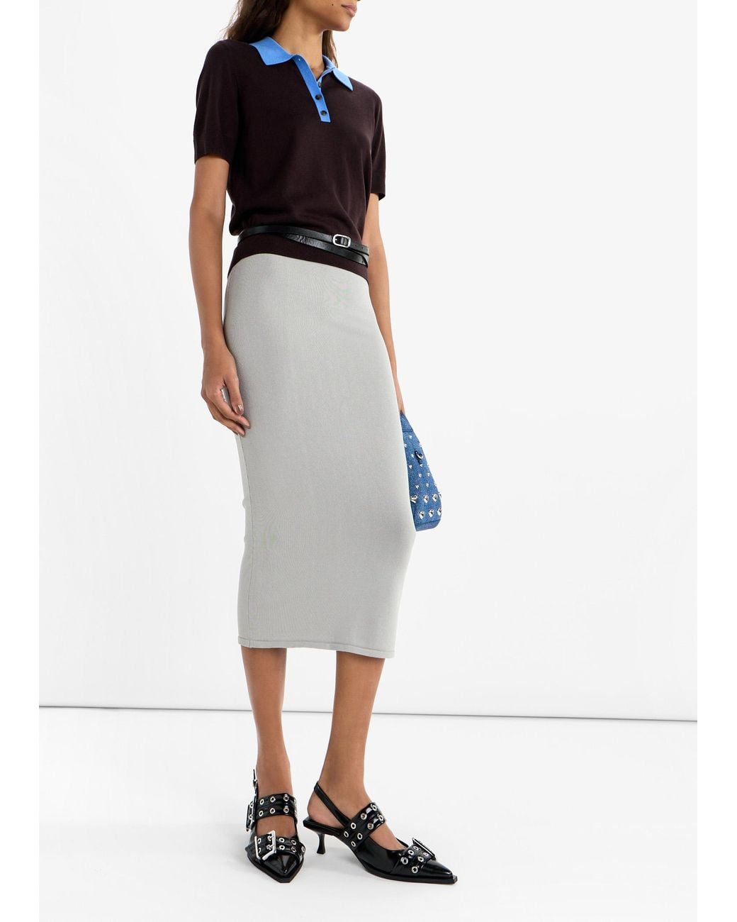 Ganni White Feminine Buckle Slingback Pumps