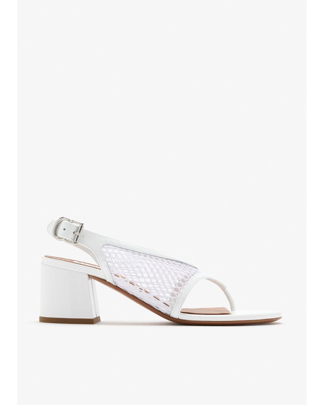 Alaïa White Fishnet Thong Sandals