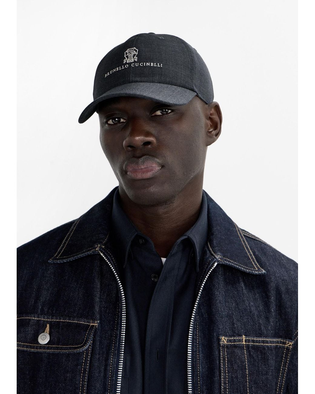 Brunello Cucinelli Gray Logo Baseball Cap for men