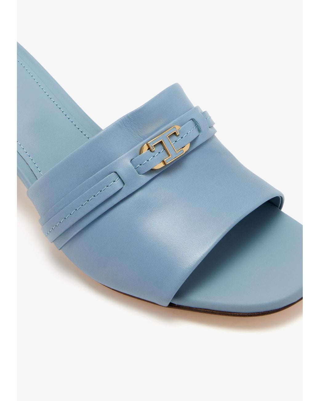 Tod's Blue T Timeless Leather Mules