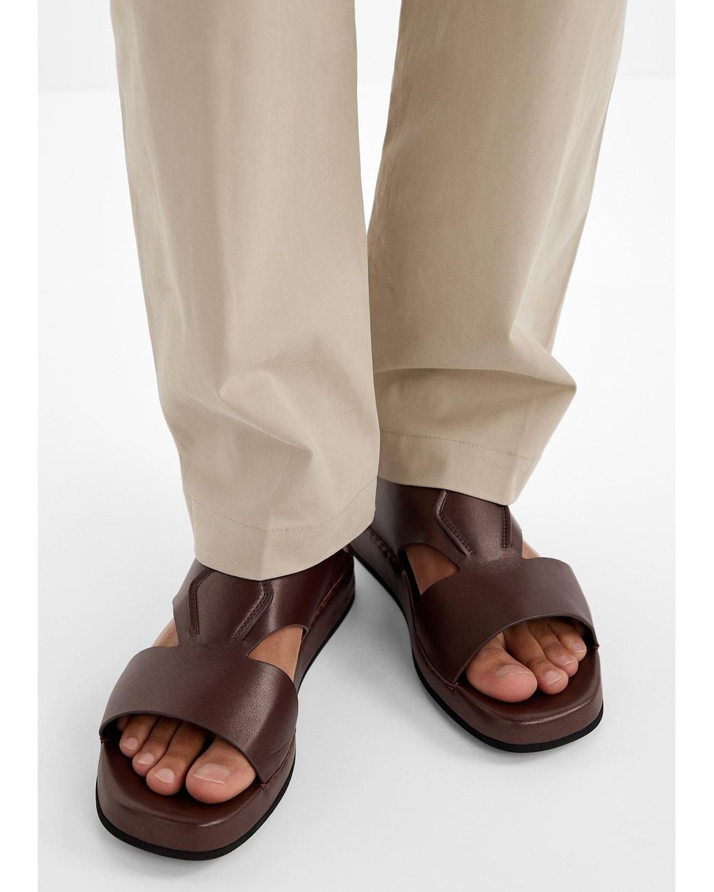 MONOLITHICO Brown Squalo Sandals for men