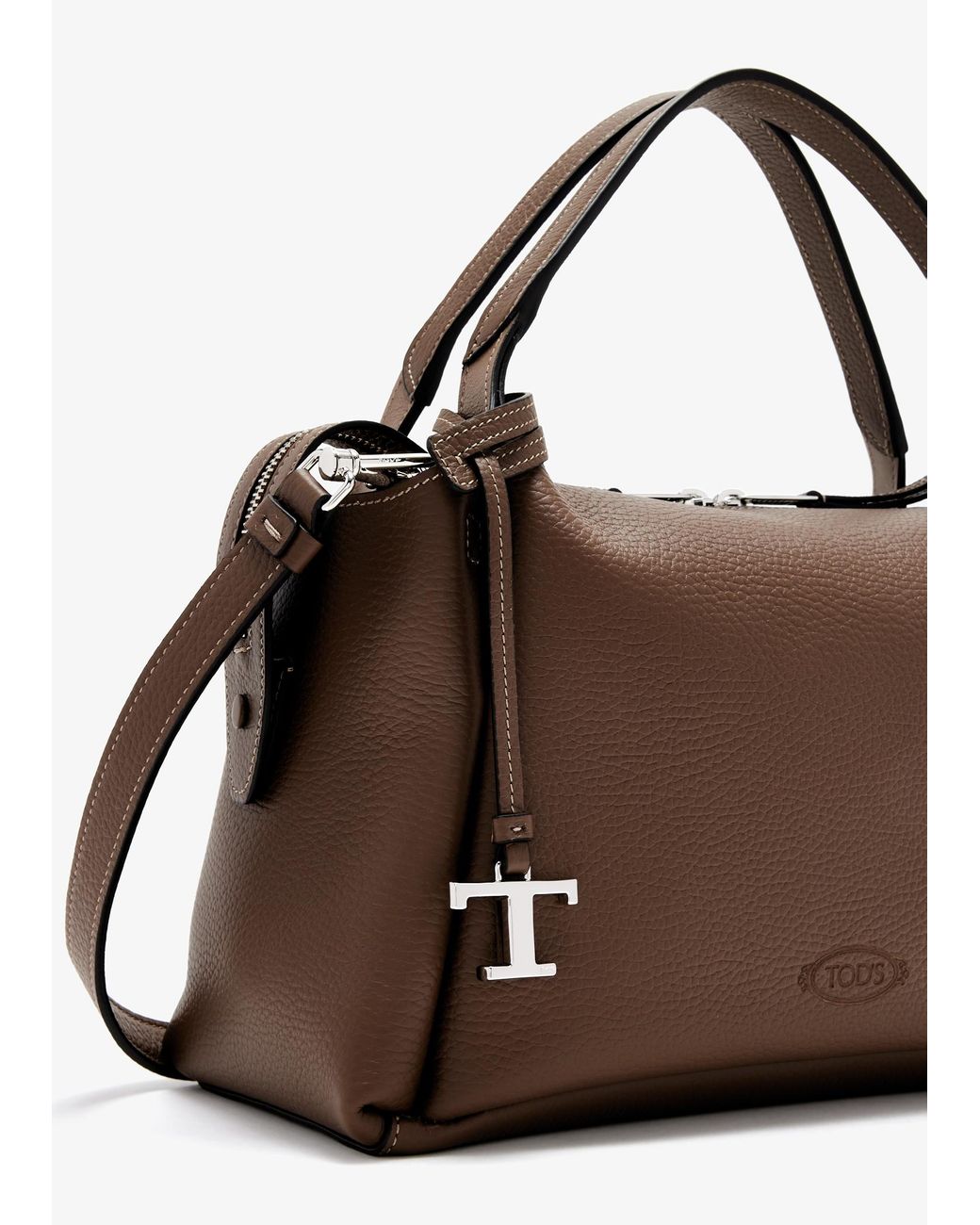 Tod's Brown Small Leather Bowling Bag