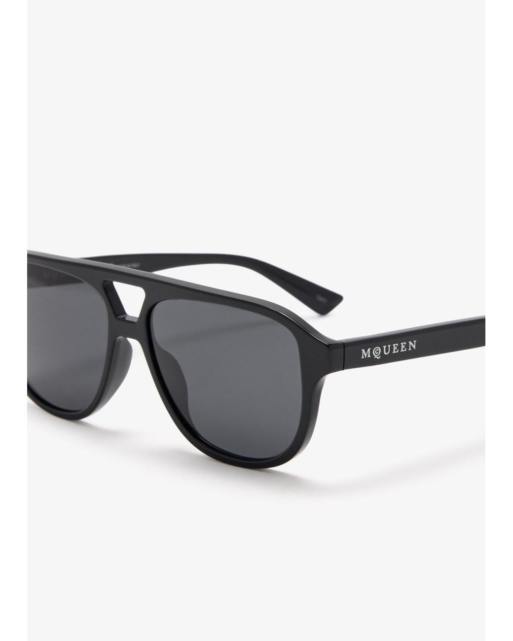 McQueen Gray Signature Essentials Sunglasses