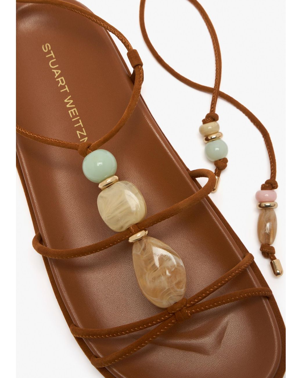 Stuart Weitzman White Majorca Wrap Sport Sandals