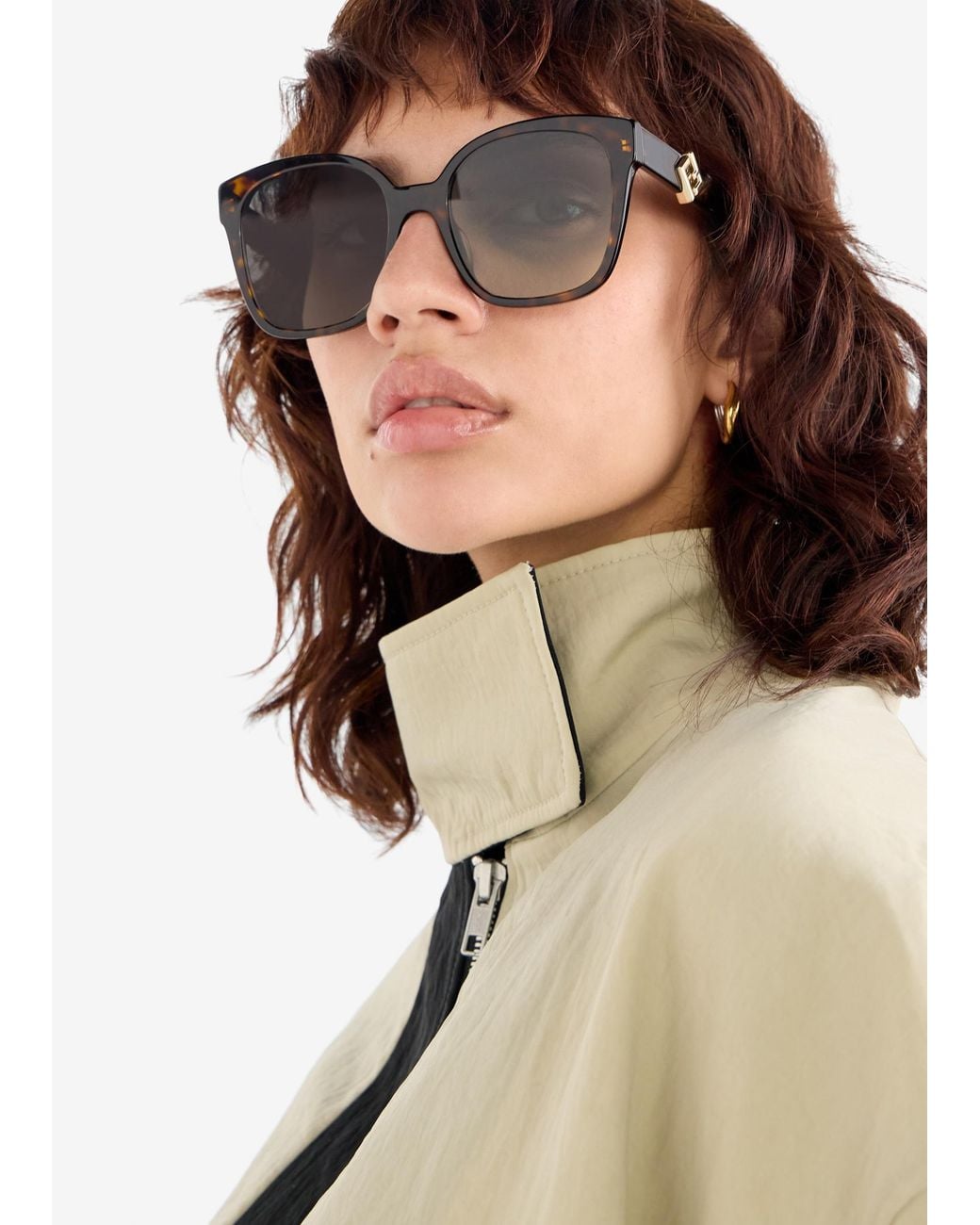 Fendi Gray Ff Diamonds Square Sunglasses