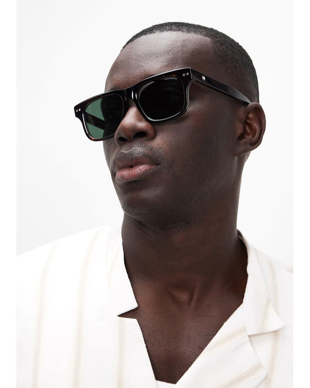 Montblanc Gray Rectangular Sunglasses for men