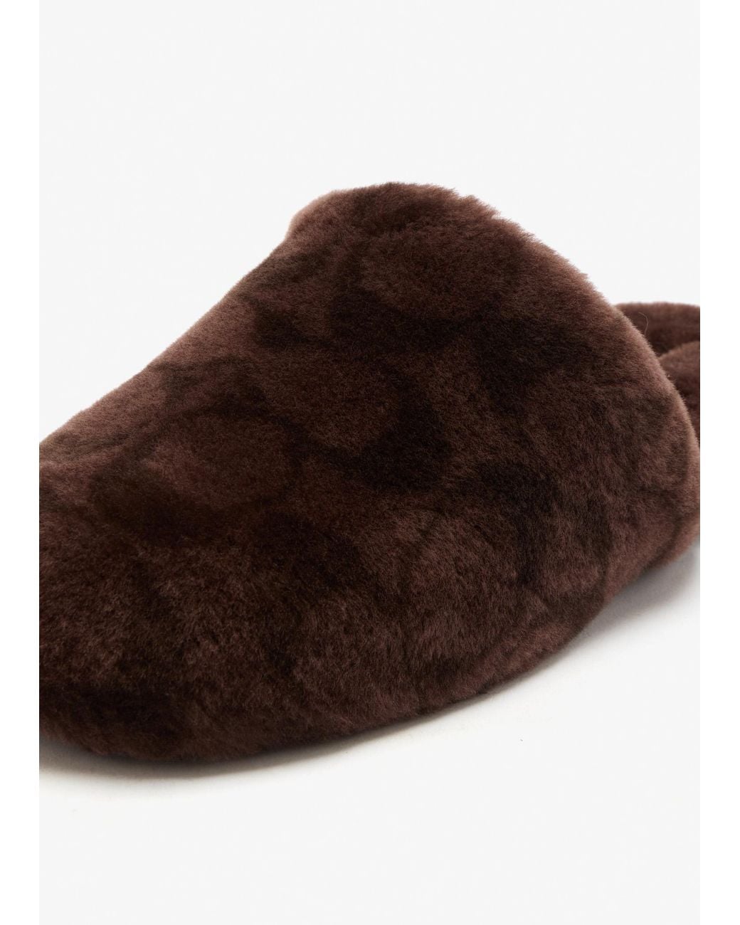 COACH Brown Shearling Soft Slippers for men