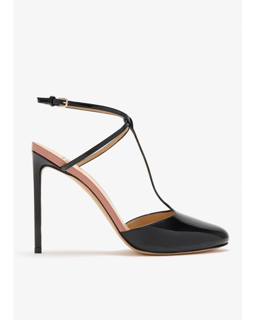 Francesco Russo Black T-Strap Pumps