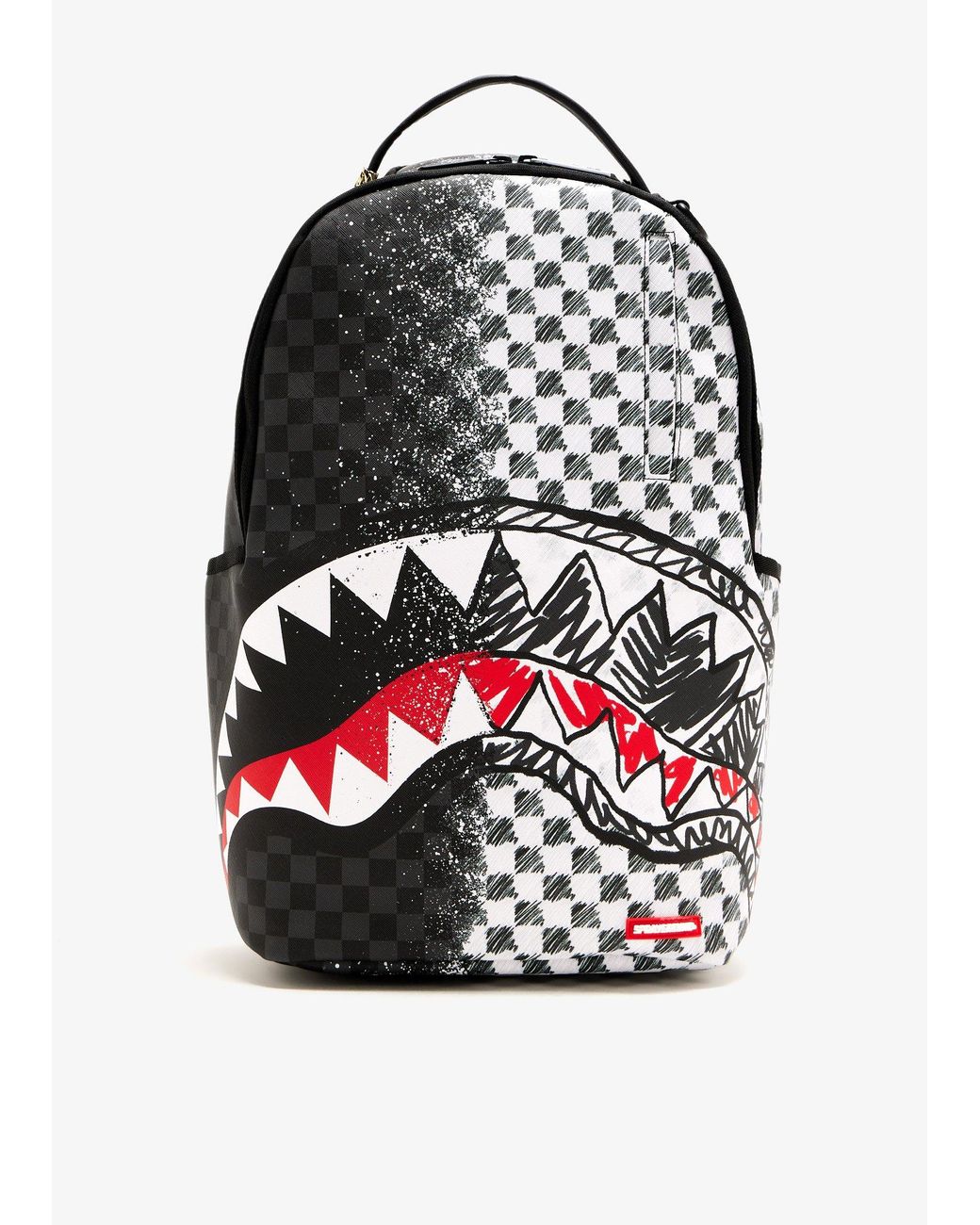 Sprayground Check Scribble Split Dlx Backpack in Gray for Men | Lyst