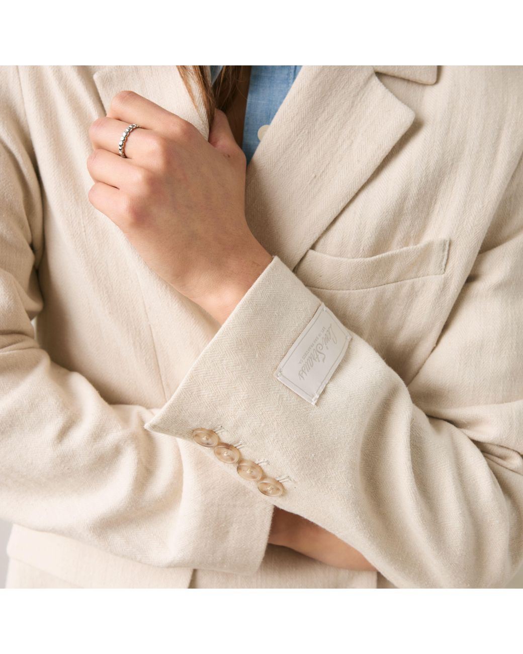 Levi's Natural Stella Relaxed Cotton Linen Blazer