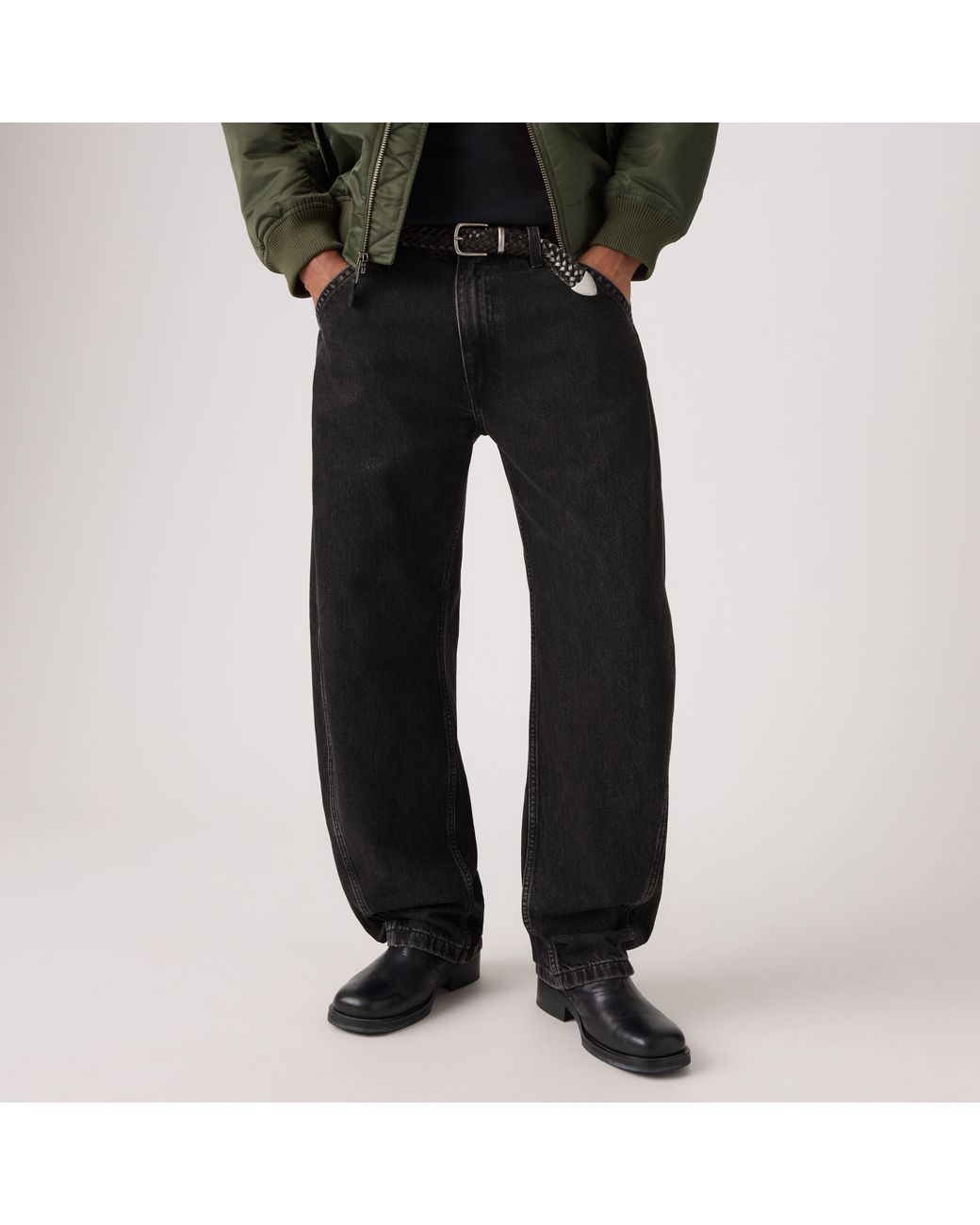 Levi's Black Baggy Barrel Jeans for men
