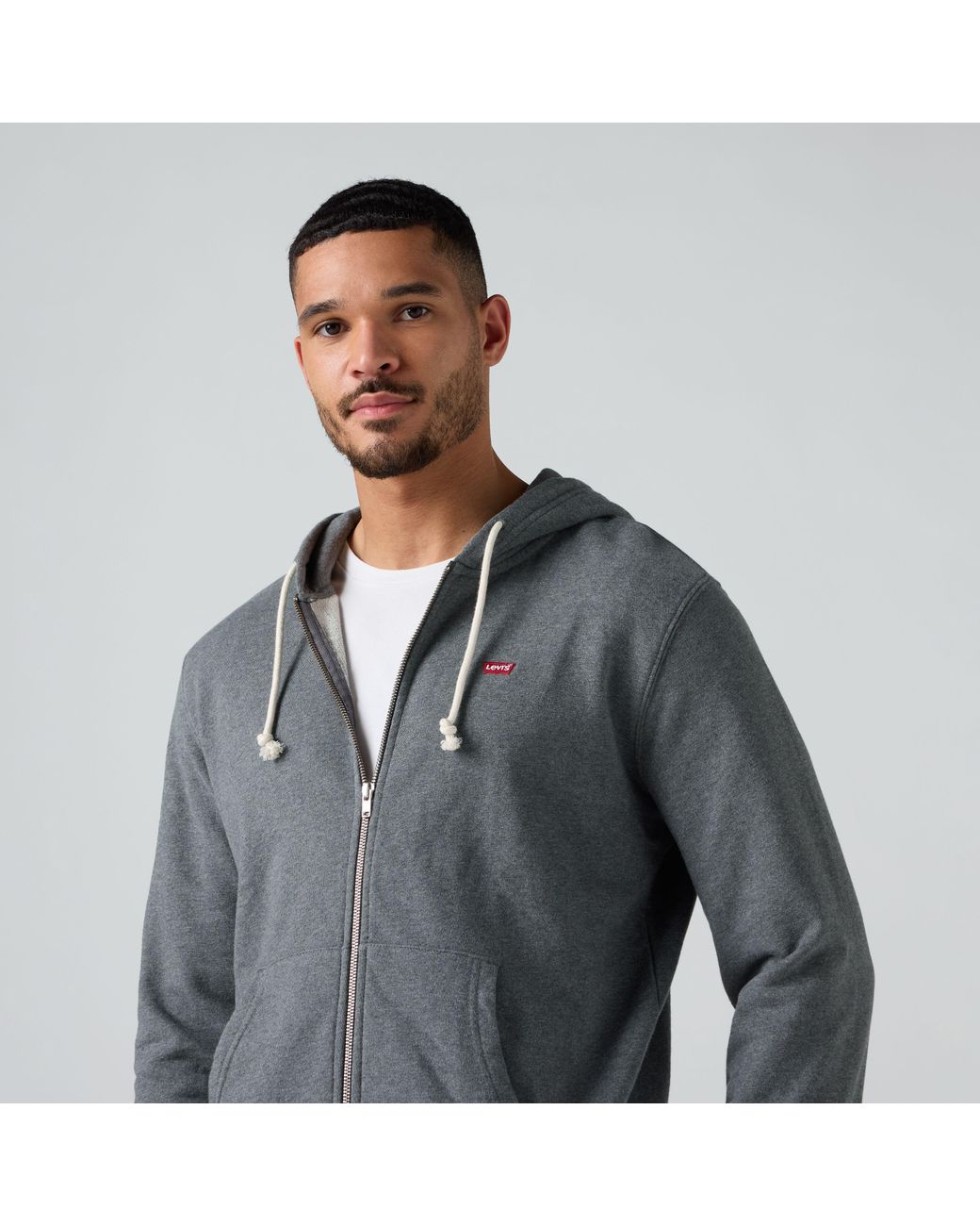 Levi's Black Original Housemark Zip Up Hoodie for men