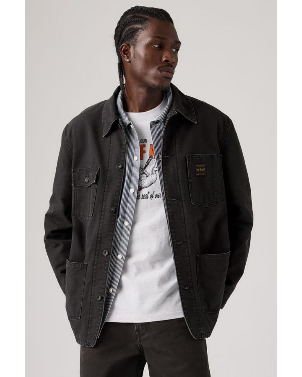 Levi's Gray Lined Berkley Chore Coat for men