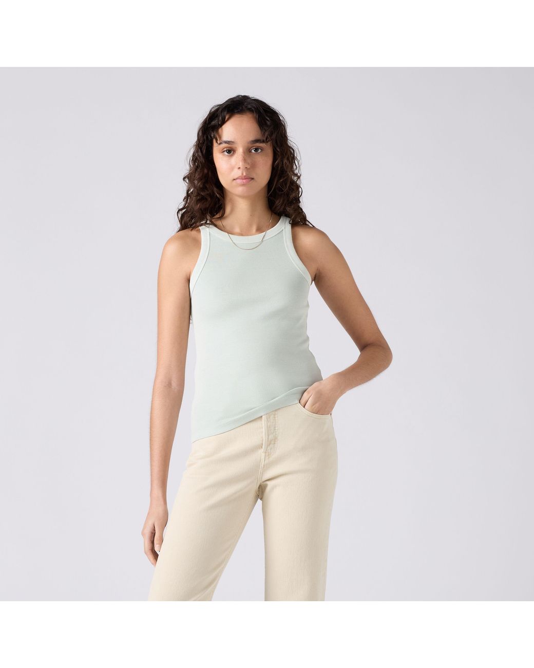 Levi's Essential Racer Tanktop in het White