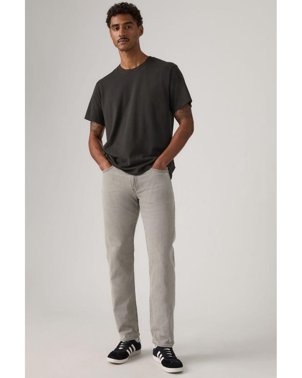 Levi's Gray 502 Taper Linen+ Denim Jeans for men