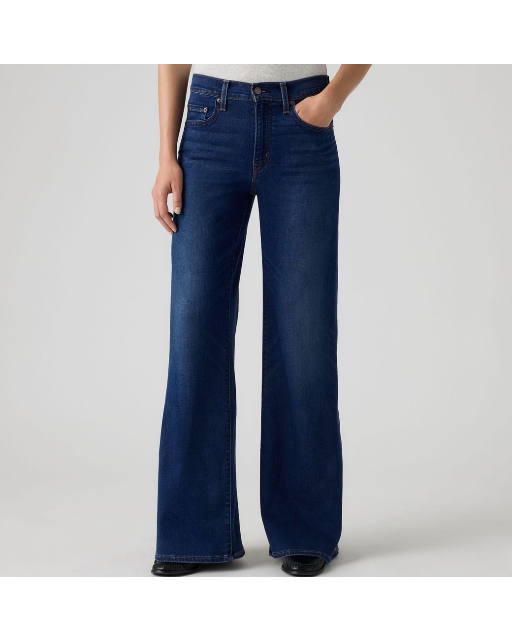 Levi's Blue 728 High Rise Wide Leg Jeans