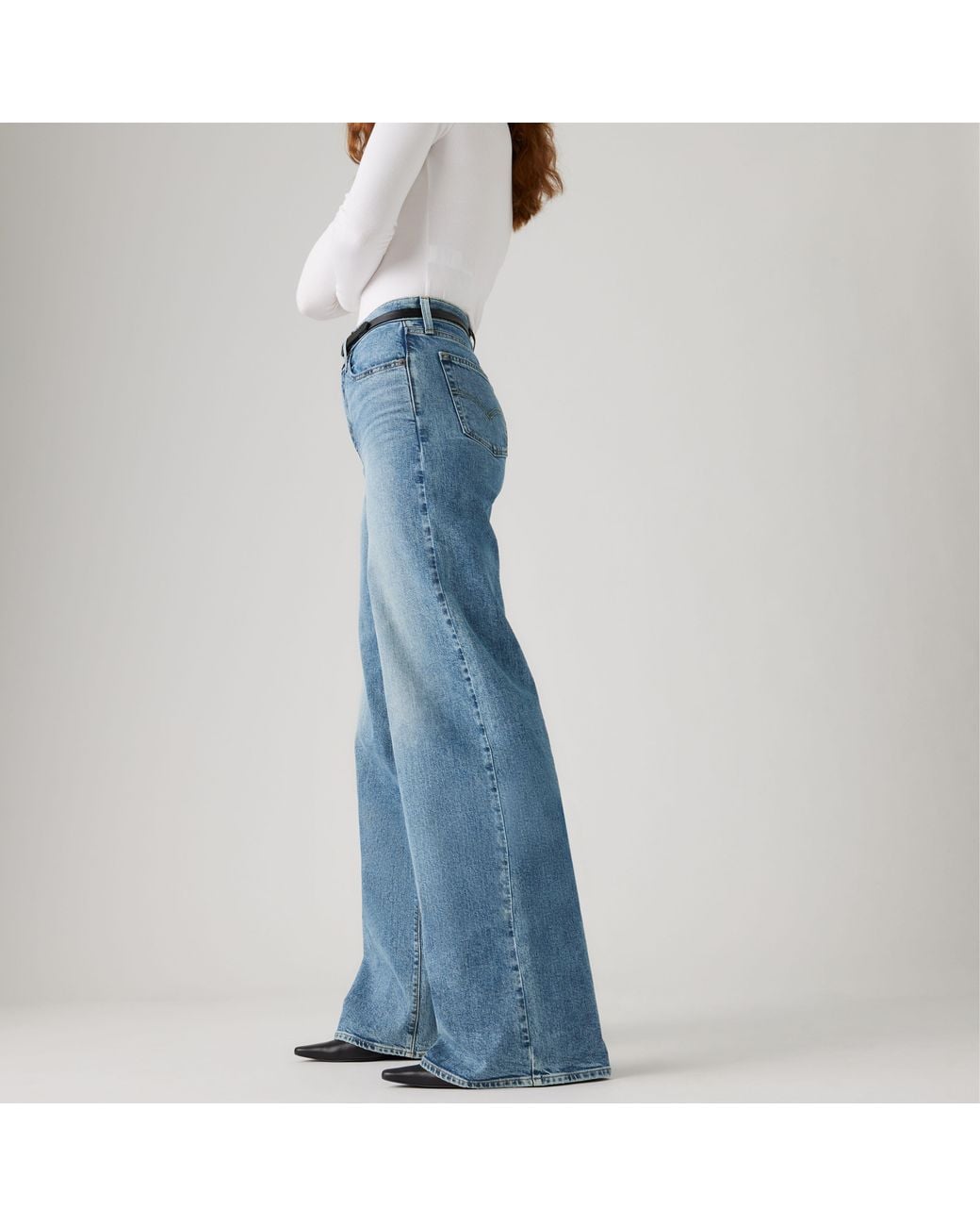 Levi's Blue 728 High Rise Wide Leg Jeans