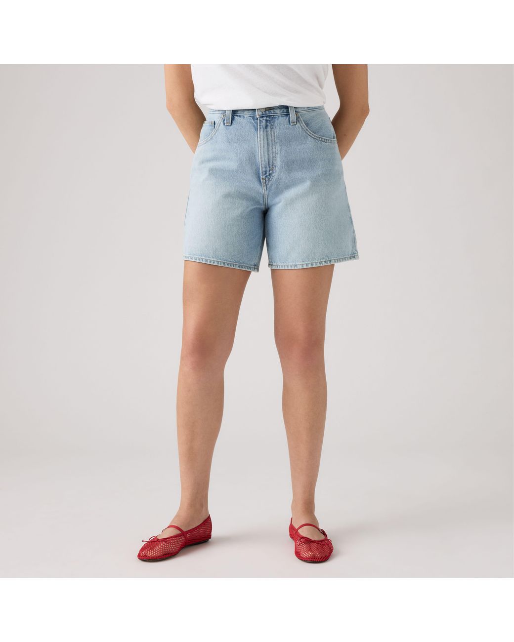 Levi's Blue High Rise Baggy Shorts