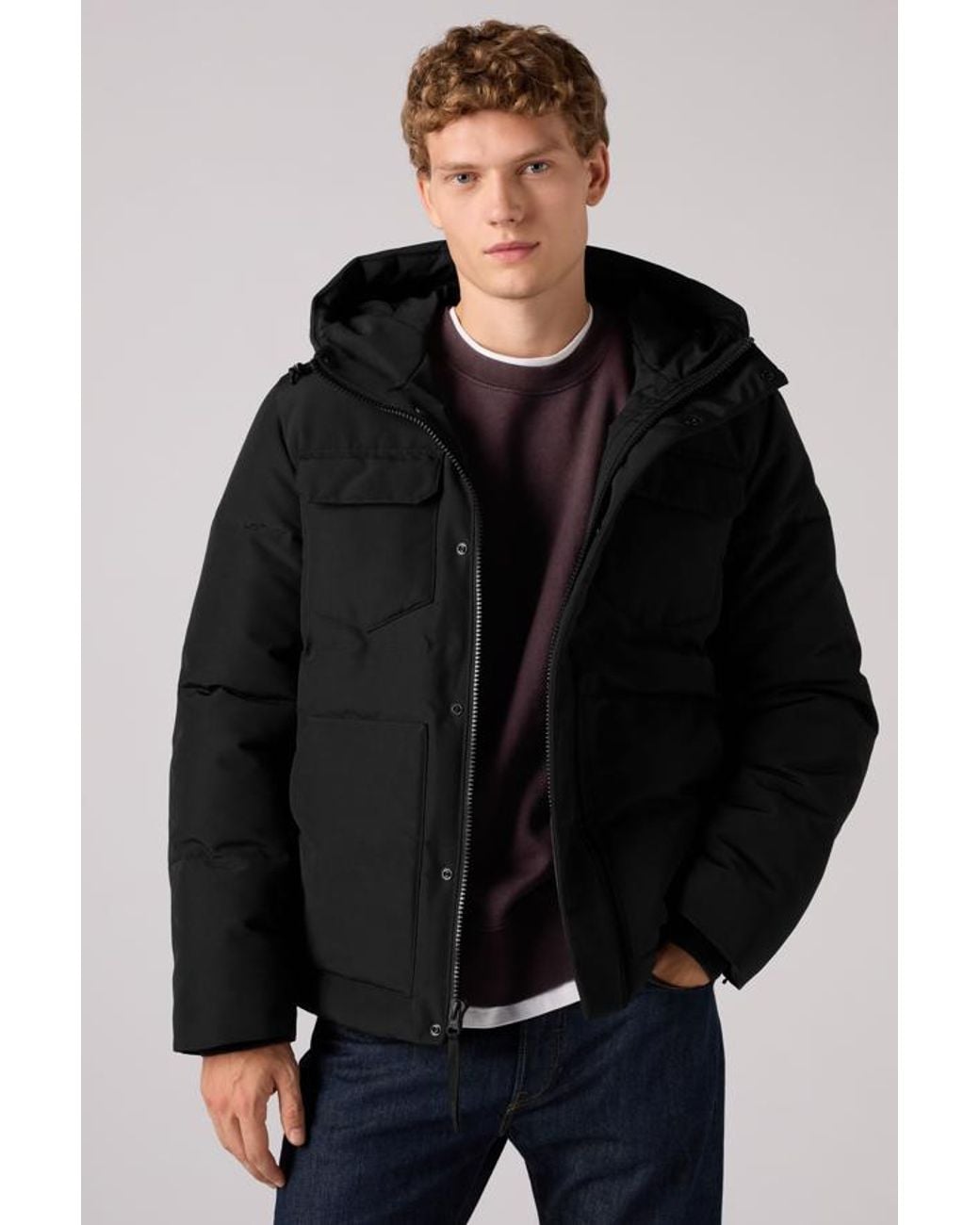 Levi's Black Workwear Puffer Hoody for men