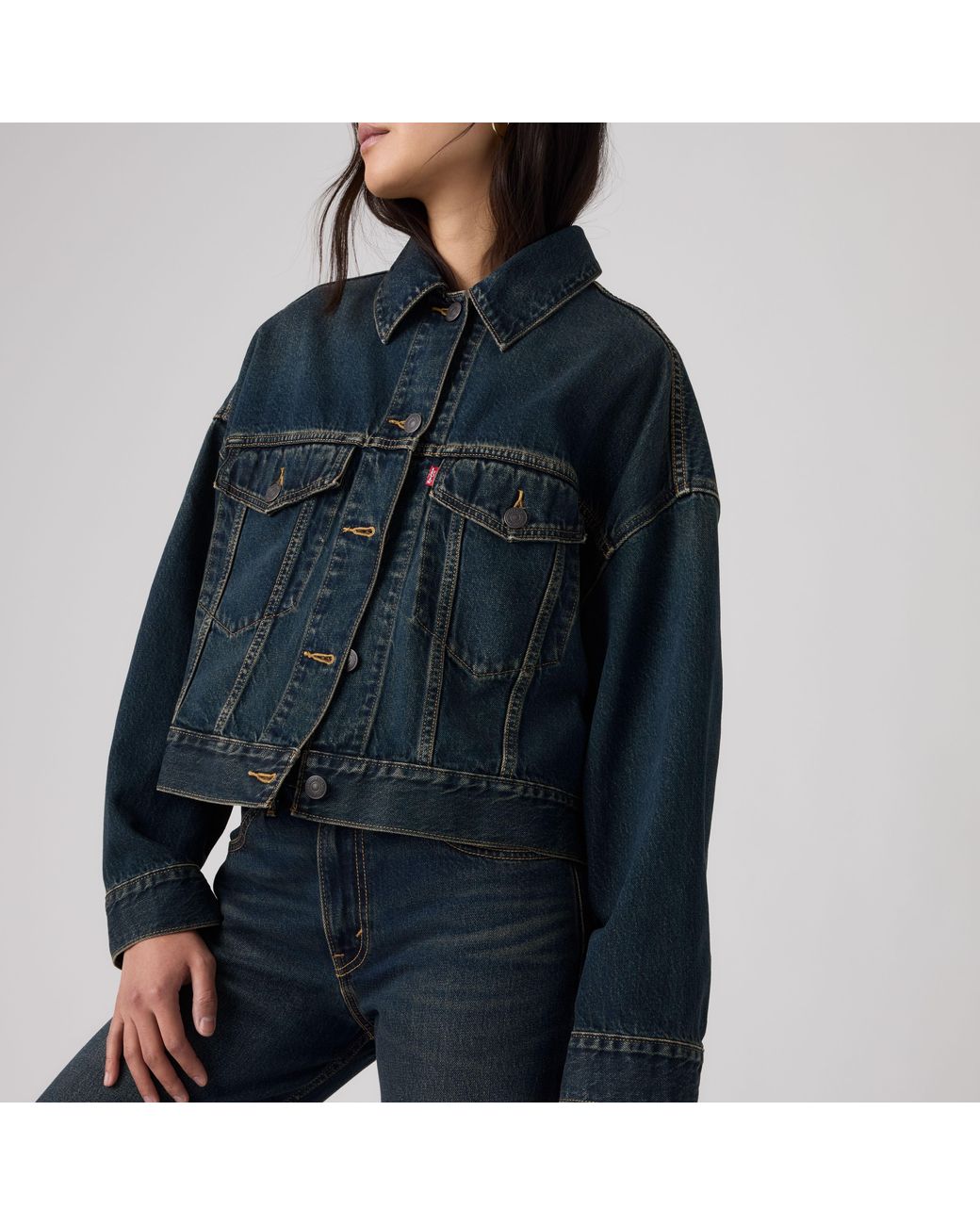 Levi's Blue Loose Crop Trucker Jacket