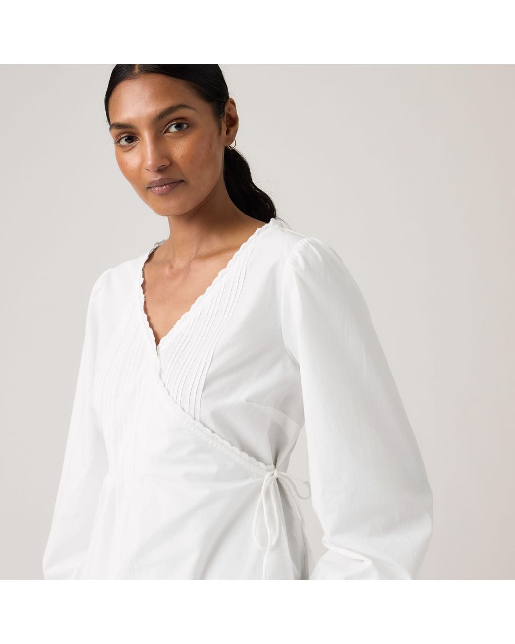 Levi's White Soleil Wrap Blouse