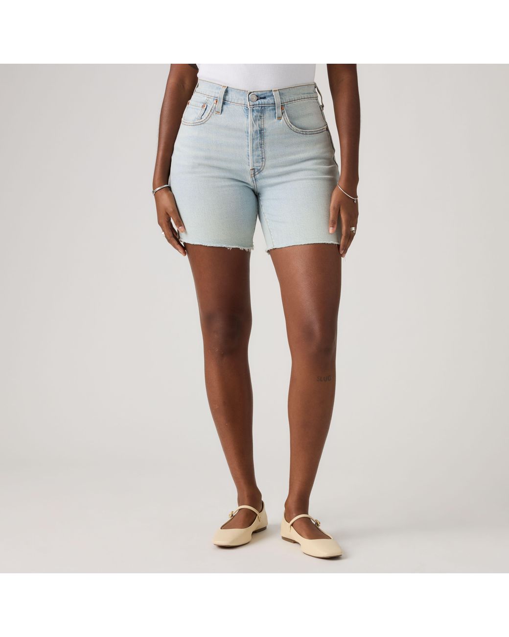 Levi's Blue 501 Mid Thigh Lightweight Shorts