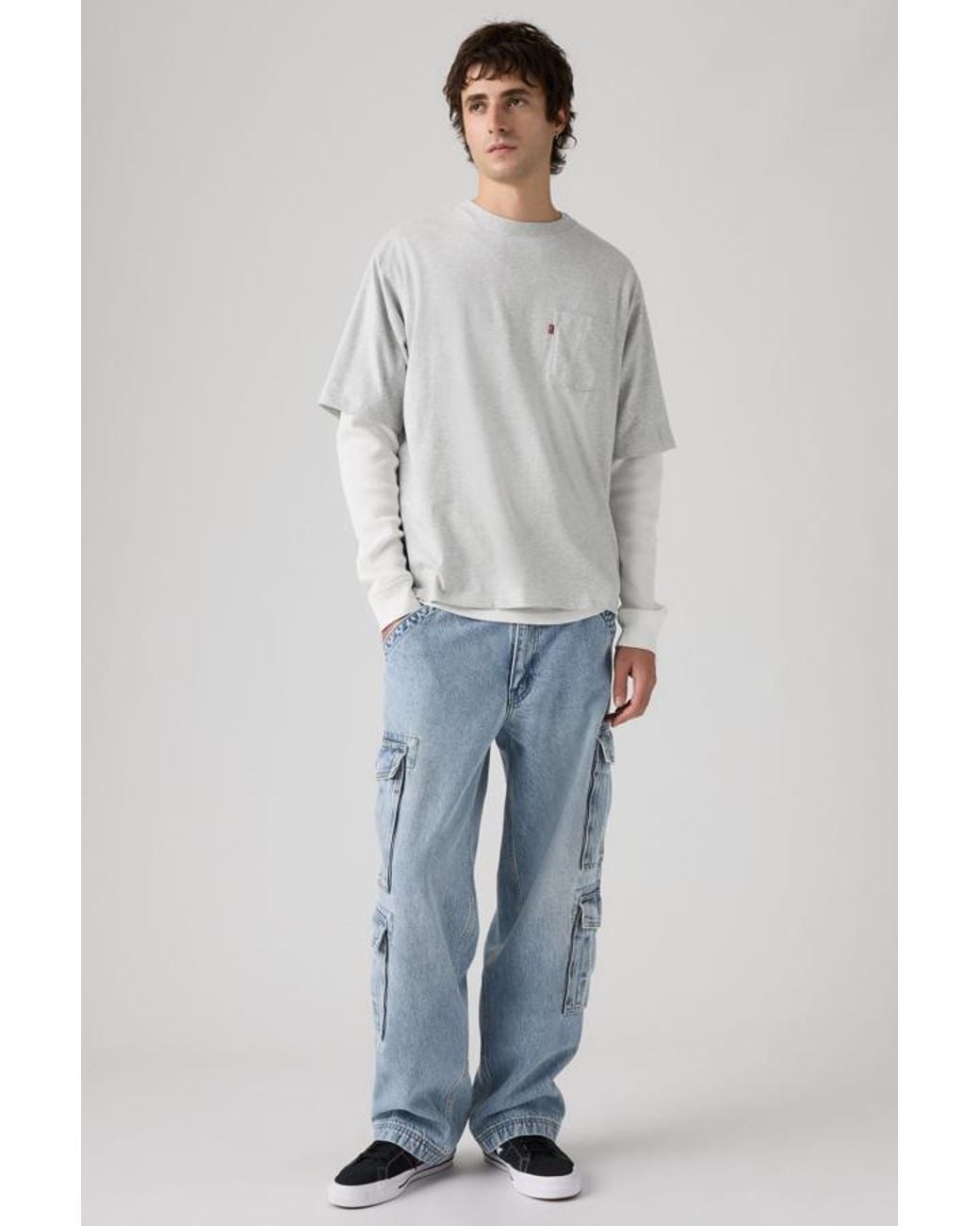 Levi's Gray 578 Baggy Cargo Jeans for men
