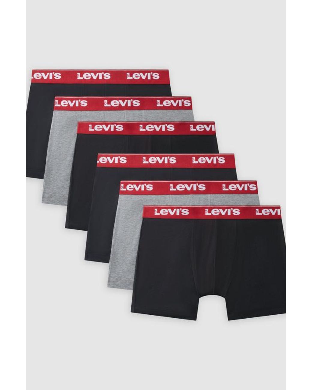 Levi's Gray Repeat Logo Boxer Briefs 6 Pack for men