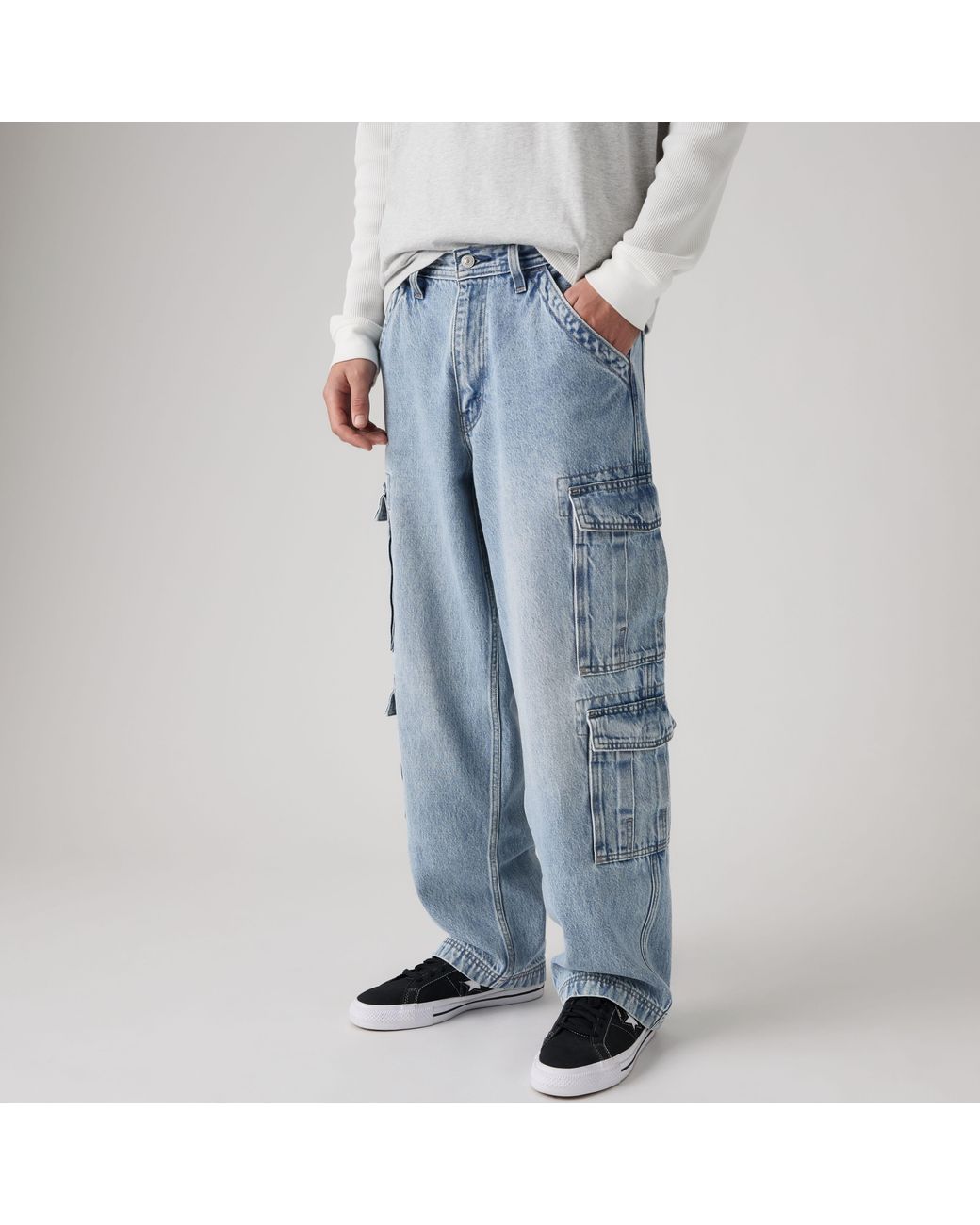 Levi's Gray 578 Baggy Cargo Jeans for men