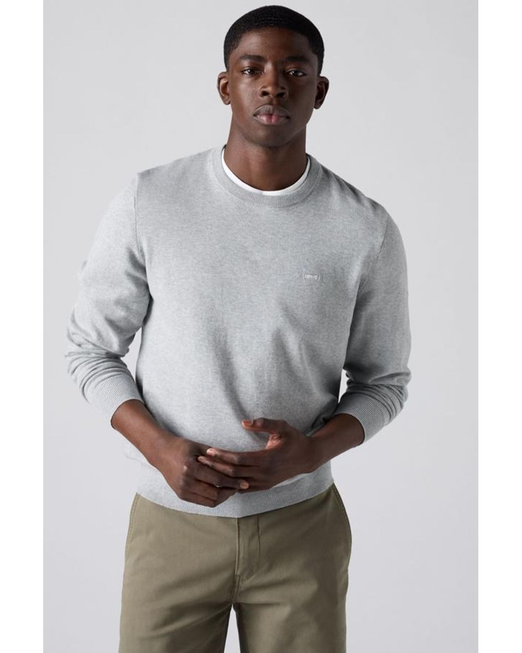 Levi's Gray Lightweight Housemark Sweater for men