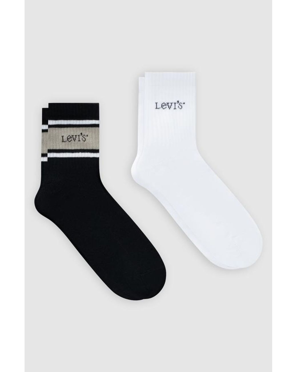 Levi's White Mid Cut Socks 2 Pack