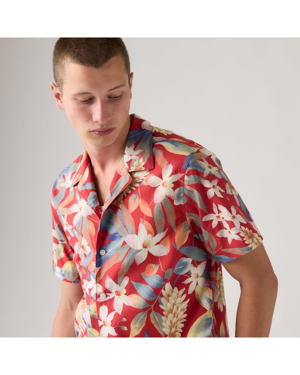 Levi's Red Sunset Camp Standard Fit Lightweight Shirt for men