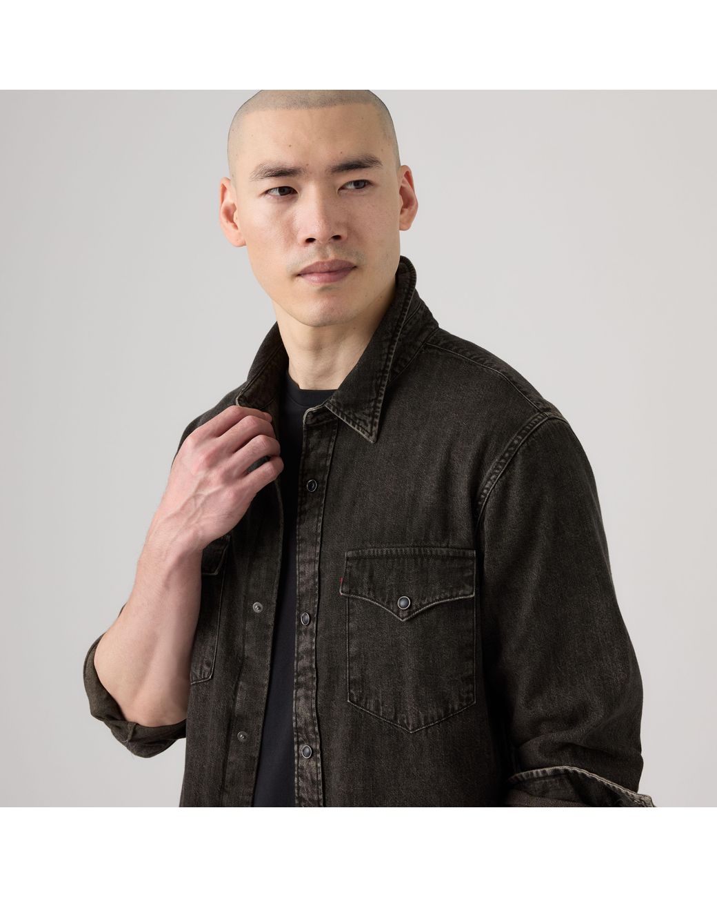 Levi's Black Relaxed Fit Western Shirt for men