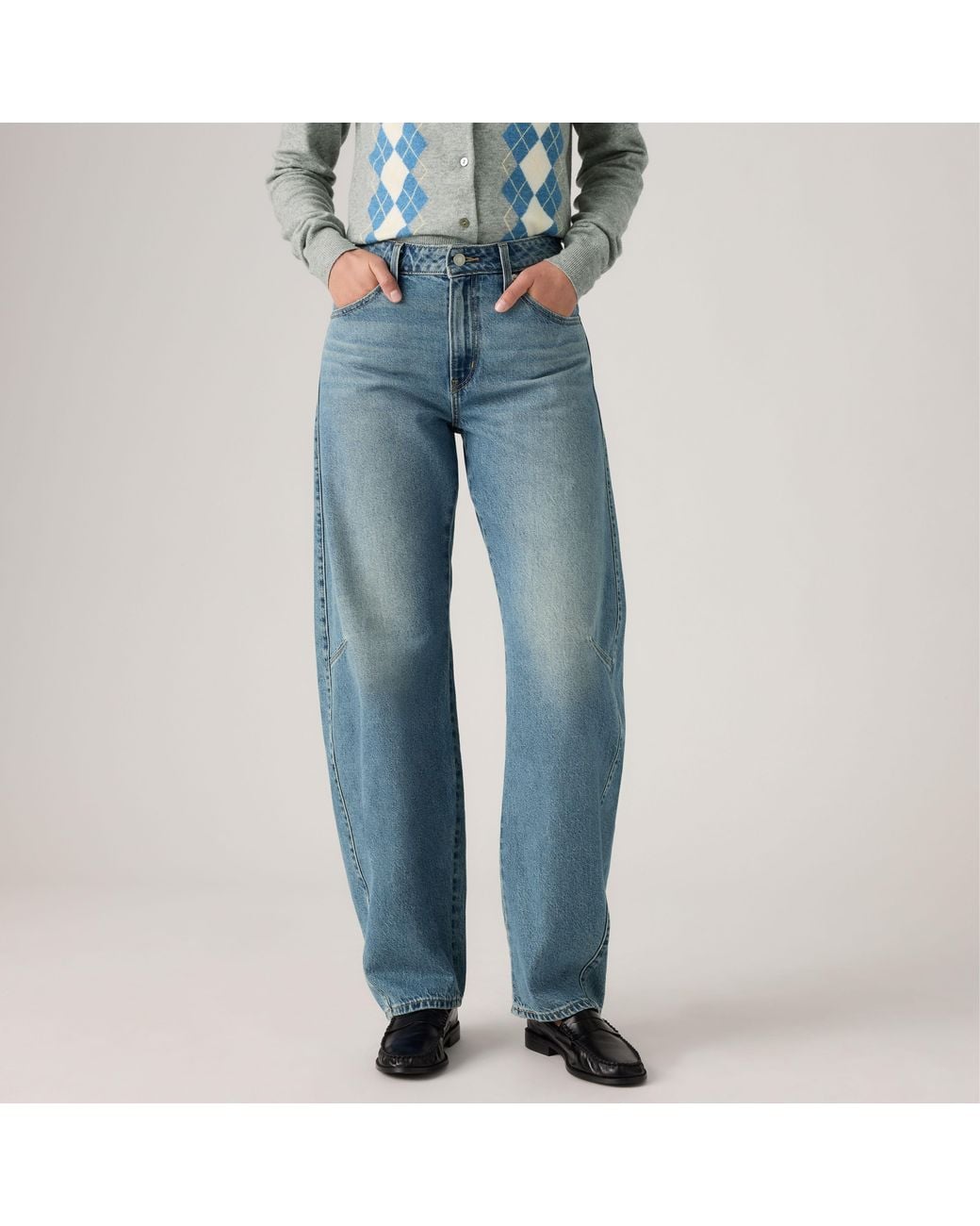 Levi's Blue Baggy Dad Barrel Jeans