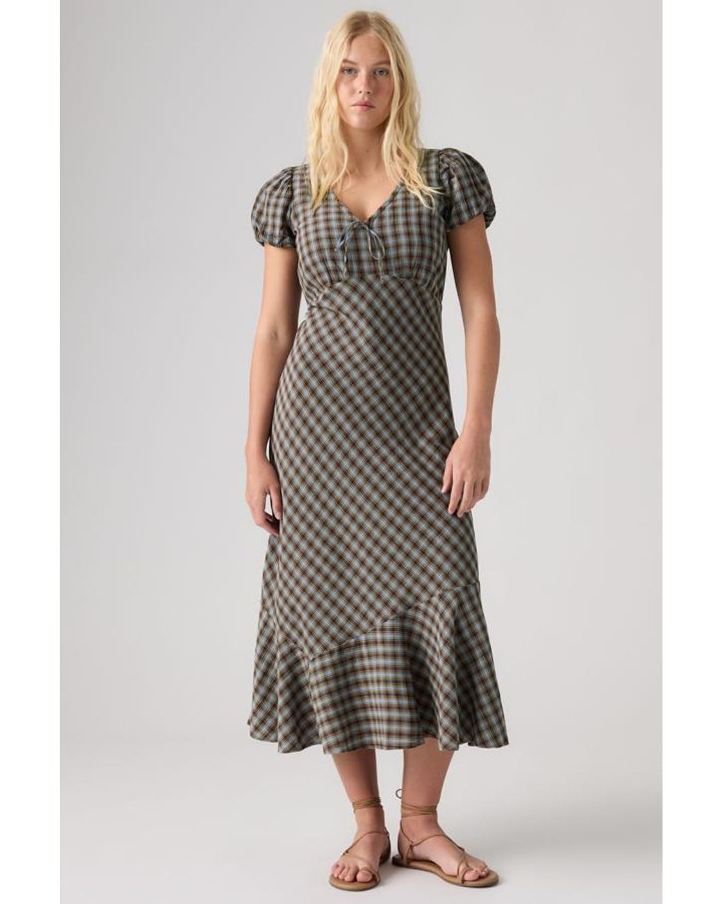Levi's Brown Lira Short Sleeve Midi Dress