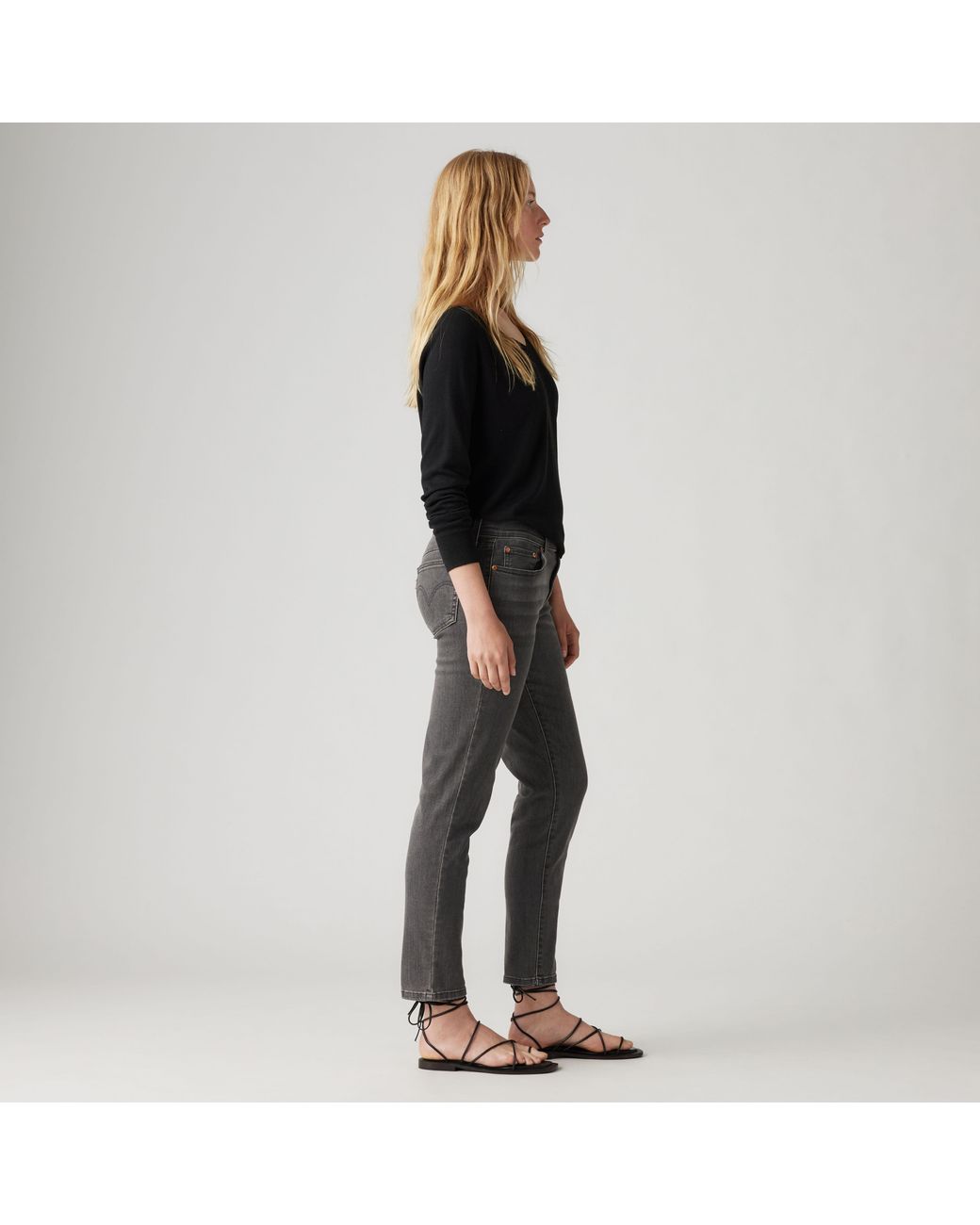 Levi's Black Mid Rise Boyfriend Jeans