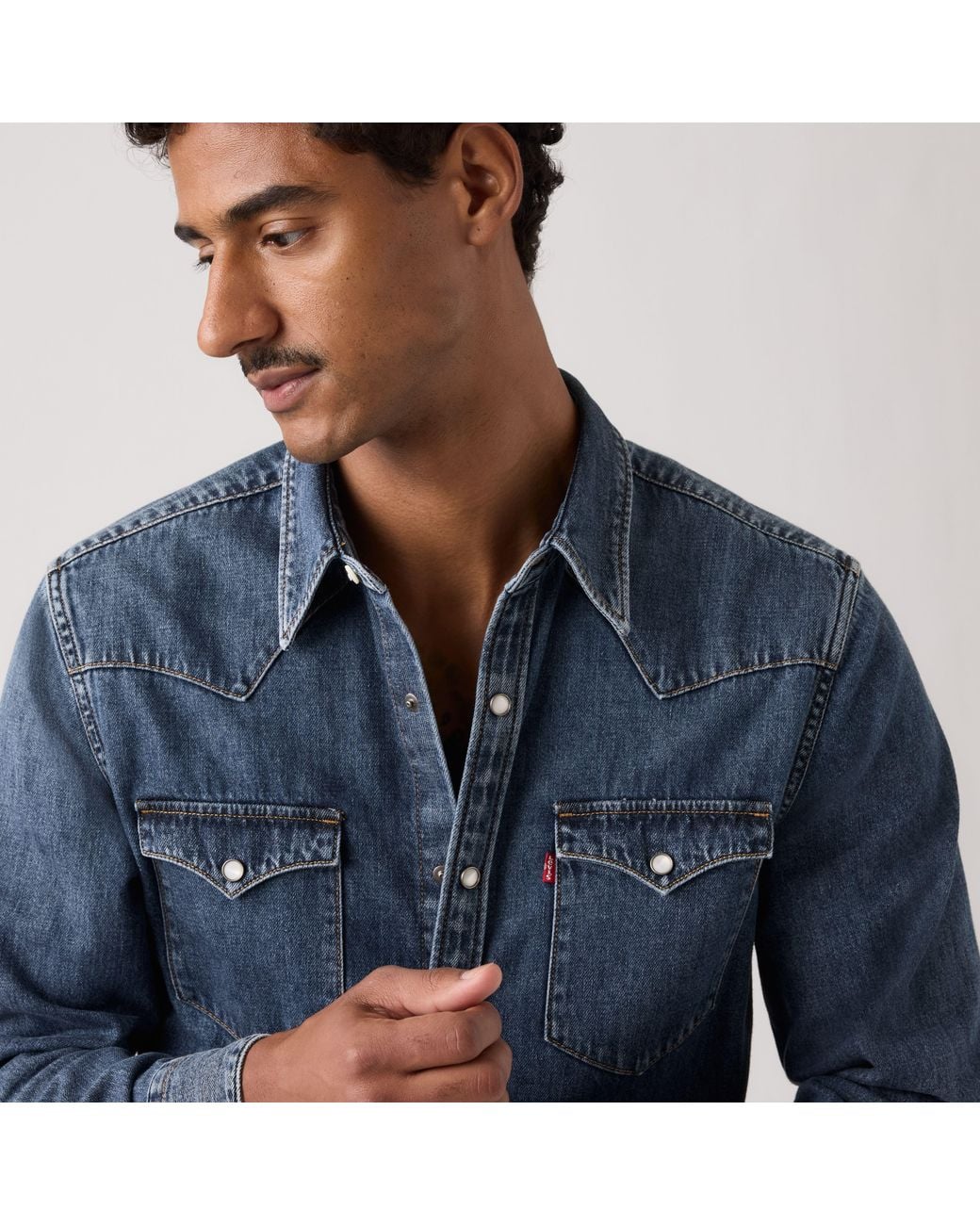 Levi's Blue Barstow Standard Fit Western Shirt for men