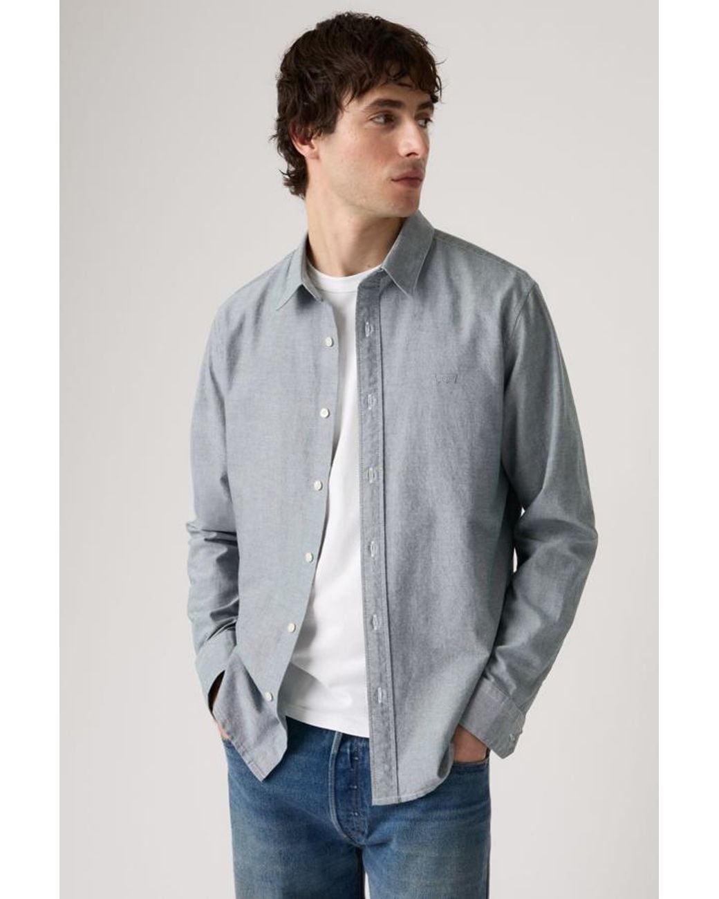 Levi's Gray Battery Housemark Standard Shirt for men