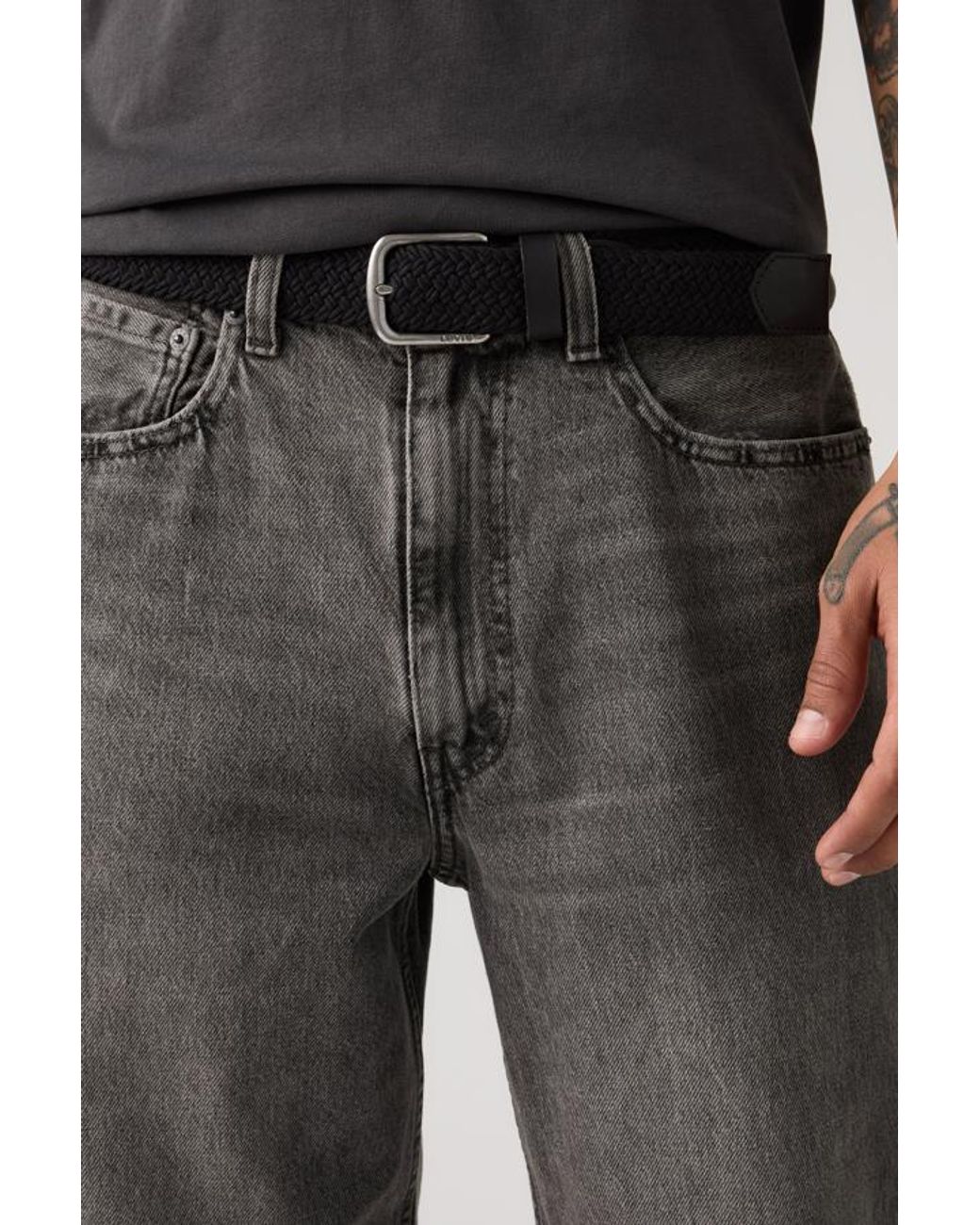 Levi's Black Austin Stretch Woven Belt for men