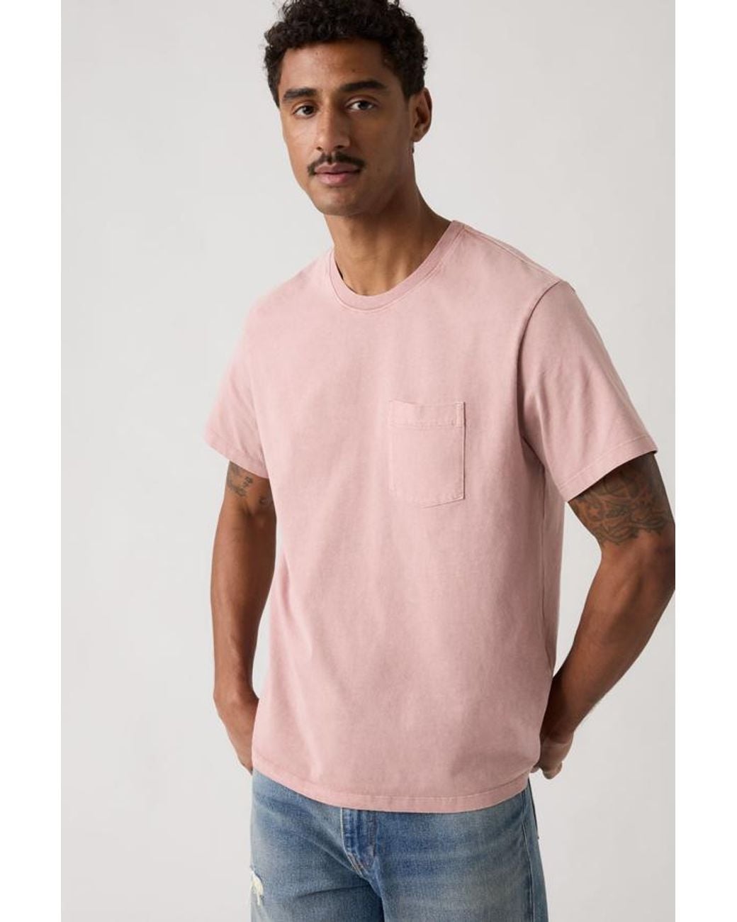 Levi's Pink Essential Pocket Tee for men