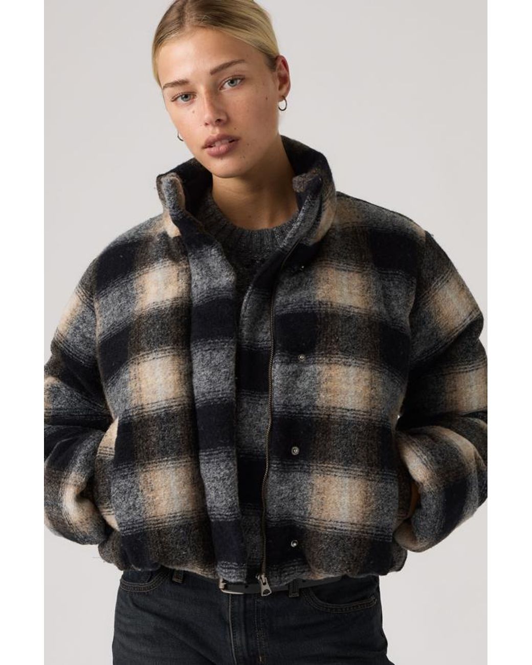 Levi's Black Brynn Cropped Puffer Jacket